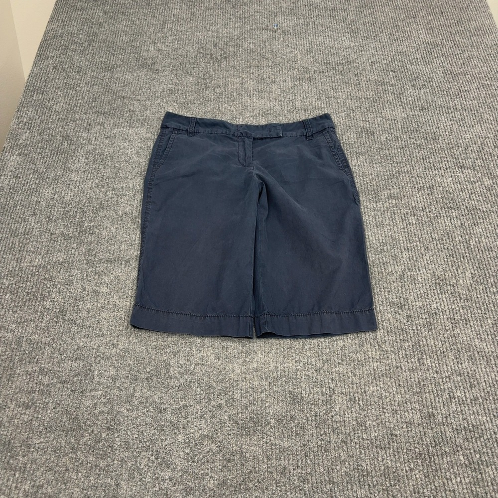 J Crew Chino Shorts Womens 4 Navy Cotton City‎ Fit Broken-In Casual Preppy